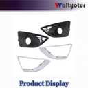 waltyotur Driver and Passenger Fog Light Trim Set Compatible Assembly Replacement for Fusion 2010 2011 2012 Left and Right Side Signal Light Replacement for AE5Z17E810BA