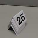Restaurant Table Numbers 1-25 White, Tent Table Numbers (3 in x 3.5 in)