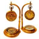 Anniversary Table Clock Compass Gift for Him Her | Vintage Decorative Desk Clock Romantic Gift Ideas for Husband Wife Wedding Anniversary Celebration Gift lovers boyfriend girlfriend (LOVE YOU - NEO), 1 Pack