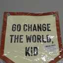 Playroom Decor Banner Pennant Go Change The World Kid Banner Flag, Vintage Playroom Kids Nursery Classroom Toddler Room Bedroom Wall Decor, 12x14 Inch (Red)