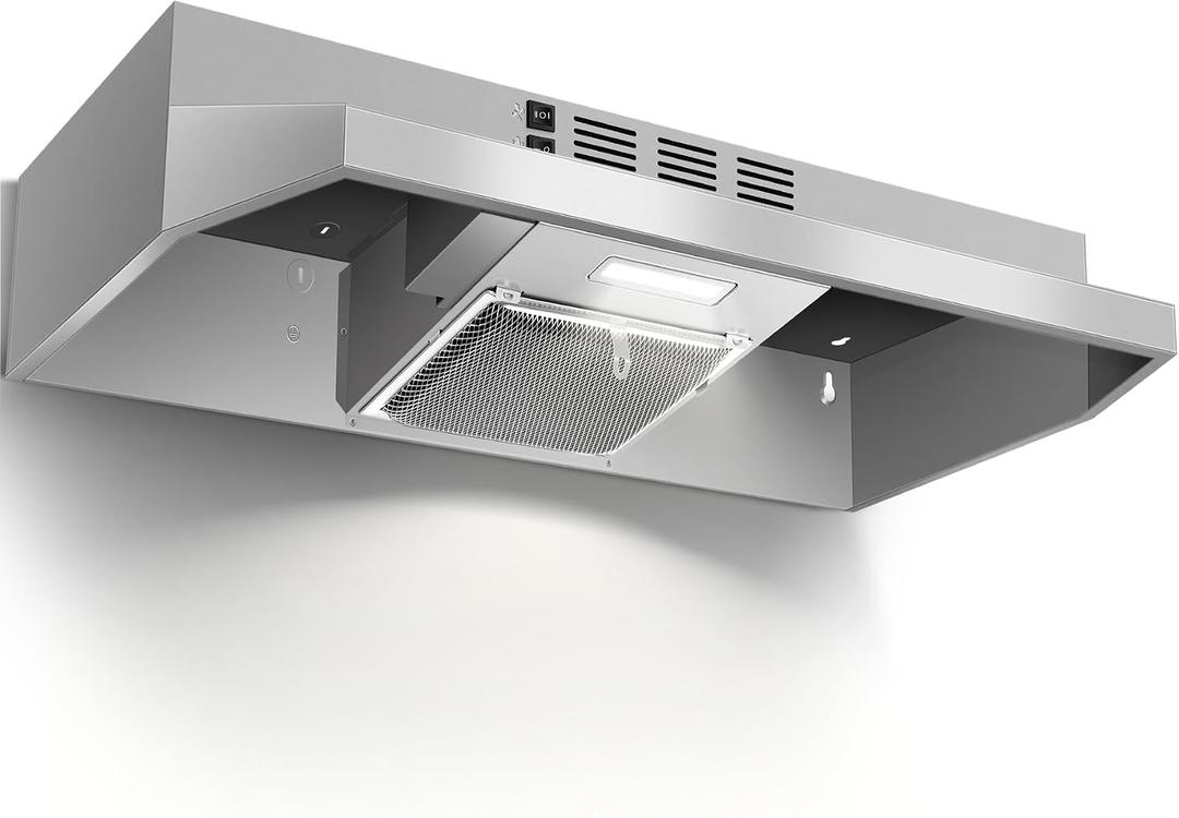 24 inch Range Hood Under Cabinet, Stainless Steel Kitchen Hood