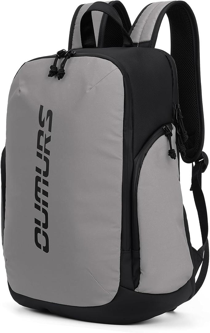 Reflective Backpack 1800D Water-resistant Oxford Cloth Backpack Laptop Backpack for Motorcycle, Travel, Cycling, Work, Sport, Hiking, Gym, Black