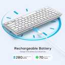 OMOTON Upgraded Rechargeable Bluetooth Keyboard for iPad, with Adjustable Stand Holder and 2 Key Stickers, Compact Portable Wireless Keyboard for iPad 11th A16, 10th, Pro, Air, Mini