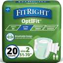 Stretch Ultra Absorbency Adult Diapers, FSA/HSA Eligible, 20 Count, Waist Size 51"-70", L/XL/2XL, Incontinence Briefs for Men and Women, Disposable, Moisture Wicking, Leak Protection