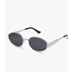 livho Retro Polarized Sunglasses - UV400 Protection, Oval Shape, Metal Frames - Matching Soft Case Inlcuded