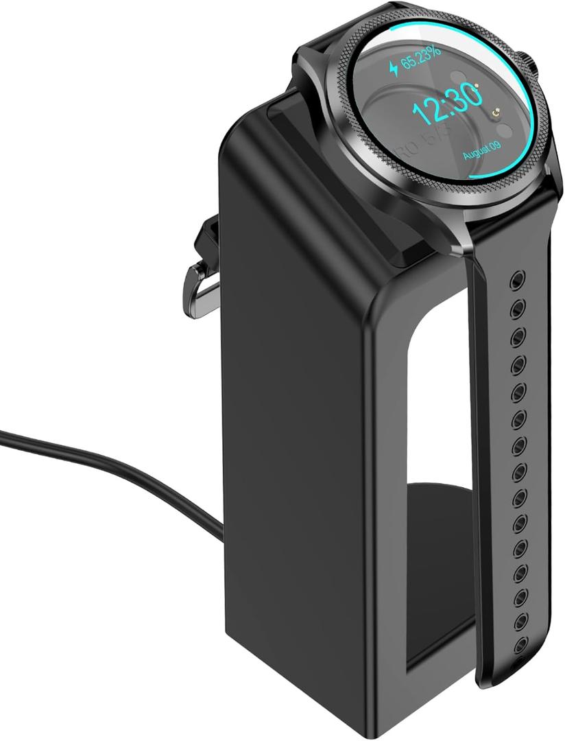 Replacement Connection Charging Dock Compatible with Ticwatch Atlas/Pro 5 Enduro/Pro 5/3 Charger Stand Station Case Friendly with 5 Feet Cable Black