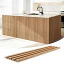 LARWORKS WPC Slat Wall Panels 16 Pack 48" x 6.6", Waterproof Fluted Wall Paneling, Accent 3D Wall Panel for Wall Decor, Bathroom, Bedroom, Office - High Grille Elm (Cover Approx.35 sq.ft)