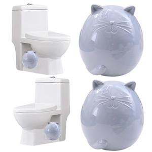 Set of 2 Toilet Bolt Covers Decorative, Cat Ceramic Toilet Bolt Caps Decorative, Funny Toilet Screw Covers, Cute Cat Statue, Easy Installation Toilet Accessories, Bathroom Replacement Parts (Purple)