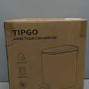 TIPGO Slim Bathroom Can with Lid Soft Close, Step Pedal, 6 Liter / 1.6 Gallon Stainless Steel Bin, Small Garbage Cans for Bedroom, Office, Kitchen (Silver)