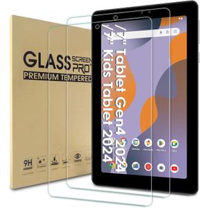 WD&CD 2 Pack Screen Protector Compatible with Onn 7" Tablet Gen4 2024/Onn 7" Kids Tablet 2024, Case Friendly Tempered Glass for Onn 7inch【Anti Scratch 】【Anti Bubble】【High Definition】