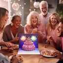 2 x 53rd Birthday Music & Light Pop Up Card, 'HAPPY BIRTHDAY' & Fireworks, 5x7 inches, Unisex-Adults