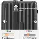 Hanke 26 Inch Large Checked Luggage, Premium PC Hard shell Suitcase with 4:6 Deep Compartment, Spinner Wheels, TSA Lock & Anti-Dirty Feet for International and Long-Distance Travel, Jet Black