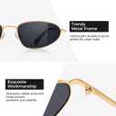 SUNGAIT Womens Stylish Triangle Sunglasses Metal Retro Design for Street Snap
