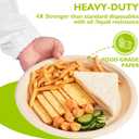 9 Inch 125 Pack Compostable Paper Plates, Biodegradable Heavy Duty Disposable Plates, Round Unbleached Brown Plates Made from Natural Sugarcane Fibers, for Party, Camping, Picnic