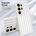 KANGHAR Compatible with Samsung Galaxy S25 Ultra Case, Silicone Stripes Cute Pattern, Camera Protection Soft Slim Phone Case for Girls Women -White