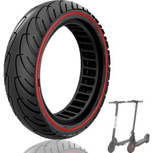 8.5x2.0 Inch Tubeless Tire, Fit for Xiaomi m365/pro Aovopro ES80 MOTORAUX Hurtle iScooter i9/ i8 Electric Scooter Front Rear Tire, 50/75-6.1 8 1/2x2 General Solid Tire, Red 1pc