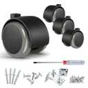 2 inch Caster Wheels (casters Set of 4) 5/16 inch Valve stem and Rotating top Plate Installation Options,heavy duty casters Total Load Capacity 1000LBS, Replaceable wheels for furniture (Grey)