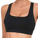 RUNNING GIRL Y-Back Sports Bras for Women, Medium Impact Wirefree Padded Bra Workout Crop Top Longline Sports Bra Push up (Large)