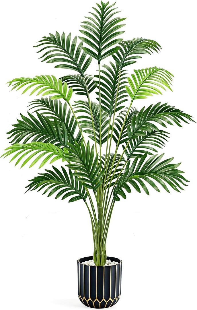 Der Rose 44" Fake Palm Tree Artificial Tree Faux Plant for Indoor and Outdoor Home Office Living Room Porch and Balcony Decor