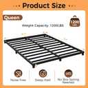 4 Inch Bed Frames Queen Size Low Profile Metal Platform Bed Frame Heavy Duty Steel Slat Support, No Box Spring Needed, Easy Assembly, Noise Free