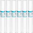 Membrane Solutions 5 Micron Sediment Water Filter Replacement Polypropylene Cartridge 20" x 2.5" for Whole House Filter System - 6 Pack