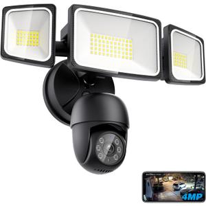 Onforu Floodlight Camera Outdoor, 2K HD Security Flood Light Cam Wired, 360 Coverage AI Detection & Auto Tracking, 55W 5500LM Motion-Activated Flood Lighting Camera, Color Night Vision, 2-Way Audio (Black)