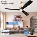 Ceiling Fans with Lights, Ceiling Fans with Lights and Remote Control, 60 inch Ceiling Fan with Light, Outdoor Ceiling Fans for Patios 3 Blade Bedroom Living Room-Matte Black and Gold