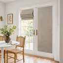 NICETOWN Linen 100% Blackout Door Curtain, 26" W x 72" L, No Drill Cordless Roman Shade for French Front Door Thermal Insulated, Adhesive Top Magnetic Blinds for Indoor Windows Privacy, 1 PC, Beige