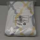 100% Blackout Curtains 84 Inches Long for Bedroom, Yellow Grey on White Moroccan Geometric Patterned Window Curtain for Living Room, Farmhouse Thermal Insulated Drapes Grommet Top 2 Panels