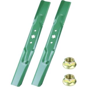2 Pack 942-04308 Blades with 712-0417A Blade Nuts for Cub Cadet ZT1 42 XT1 LT42 T110 LT2000 Replaces Cub Cadet 42 inch Mower Blades Troy Bilt 42 inch Mower Blades 942-04312 High Lift