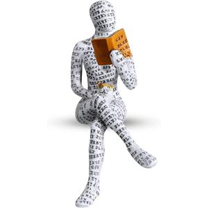 Reading Lady Statue, Lady Statue Decorative Female Figurine Thinker Statue Aesthetic Sculpture for Room, Bookshelf, Desk, Modern Abstract Decor