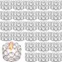 30 Pieces Crystal Tealight Candle Holders Bulk, Votive Candle Holder Stands with Diamond Design for Table Centerpieces Wedding Party Home Decor and Holiday Favors (Silver)