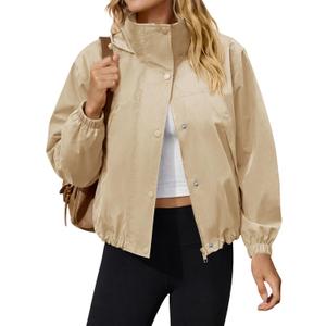Yousify Womens Lightweight Jacket Windbreaker Hooded Athletic Sun Protection Outerwear Hiking Jackets Spring Coats (S)