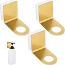 Segbeauty Non-Drilling Adhesive Bottle Holder, 3pcs Bathroom Bottle Dispenser Holder, Dia 1.1" 2.8cm Lotion bottle Wall Mount, Rustproof Shampoo Bottle Holder Wall Hanging Rack for Kitchen Toilet Gold