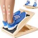slant Board Turns Into balance board - Premium Calf Stretcher and Wobble Board for Effective Calf Stretching and Squats (Wood)