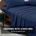 FreshCulture Twin Flat Sheet - Hotel Quality Twin Flat Sheet Only - Brushed Microfiber Top Sheet - Ultra Soft & Breathable - Wrinkle-Free - Easy Care - Single Flat Sheet (Twin, Navy Blue)