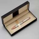 Ballpoint Pen with Gift Box, Retractable Pen for Men Women Executive Business Office School Supplies, Refillable 1.0mm Black Ink B5 (Rose Gold+Silver)