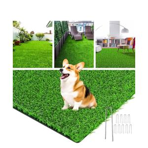 LOOBANI Realistic Artificial Grass Rug Indoor Outdoor, Dog Grass Mat with Drainage Holes and Replacement Artificial Grass Turf, Fake Grass for Garden Lawn Landscape Balcony Decoration, 3 Feet x 5 Feet