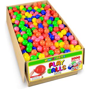 MW SPORTS Ball Pit Balls for Kids and Toddlers, Plastic Crush Proof, Phthalate & BPA Free, in Carton, Assorted Colors (1000 Balls)