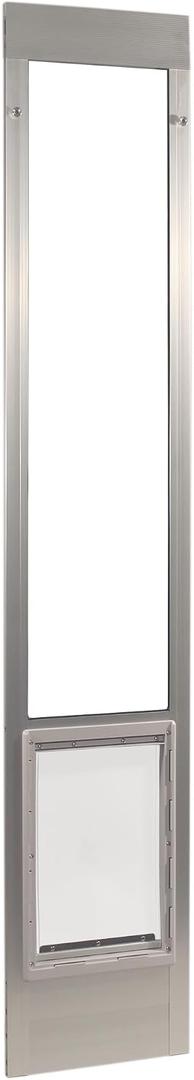 Ideal Pet Products Aluminum Pet Patio Door, Adjustable Height 77-5/8" to 80-3/8", 15" x 20" Flap Size, Mill/Silver