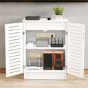 WiFi Router Storage Cabinet, Multi-Functional Router Storage Box, Floor Standing Router Storage Box Modem, Cable Management Organizer, Wall Mountable for Living Room, Office, Bedroom