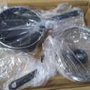 Amazon Basics Non-Stick Kitchen Cookware 8-Piece Set, Non-Induction, Includes Pots and Pans, Black