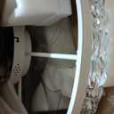 VOLISUN Fandelier Ceiling Fans with Light, 23.6in Low Profile Ceiling Fan with Light and Remote, 3000K-6500K Dimmable Bladeless Ceiling Fan Flush Mount, White Modern Ceiling Fans for Bedroom