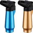 Torch Lighter with Soft Flame Model Large Gas Tank Refillable Butane Windproof Jet Lighters for Candle Cooking Handcraft Outdoor BBQ Incense (4 PACK) (Butane Not Included)