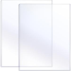 Sherr 2 Pcs Rigid Print Protectors Fit 24 x 36 Inch Poster Paper, Top Loading Page Protectors Plastic Poster Sleeves PVC Clear Sheet Holder to Display Photo Document Magazine Certificate