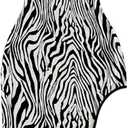 SOLY HUX Women's Zebra Striped Halter Maxi Dress Sleeveless Asymmetrical Split Bodycon Party Vacation Long Dresses (Medium, Black and White Print)