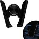 1 PC Bling Car Mobile Phone Holder, Personalized Rhinestone Design Elastic Adjustable Fully Automatic Opening Closing Air Conditioning Outlet Navigation Holder, for Most Car Models (Black)