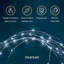 MUMUXI 20 Pack 3.3ft Fairy Lights Battery Operated String Lights, Mini White LED Powered, Waterproof, Silver Wire Firefly Mason Jar for Home, Party, Wedding Decorations, Cool White