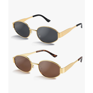 livho 2025 Trendy Oval Sunglasses - Stylish Polarized Shades for Everyday - Retro Metal Frames