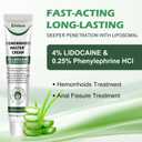 Hemorrhoid & Fissure Ointment, Hemorrhoid Treatment and Hemorrhoid Cream with Lidocaine 4% and Phenylephrine HCI for Fast Relief of Pain, Swelling, Itching, Burning, Hemorrhoidal treatment, 2 Pack-IO